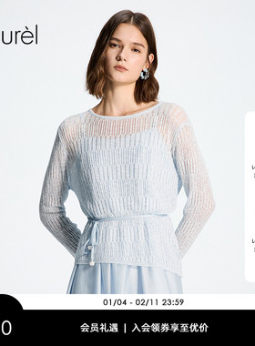 【粘纤】Laurel劳芮26春新款宽松镂空微透花式针织衫LWD371M00300