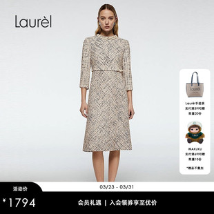 Laurel劳芮新款 小香风花呢圆领连衣裙LWD364Y05100