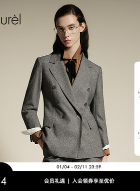 【巴黎时装周同款】Laurel劳芮新款云弹羊绒纱西装LWL364T04600