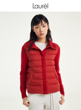 【白鹅绒】Laurel劳芮新款休闲羊毛夹克式短款羽绒服LWL351L00800