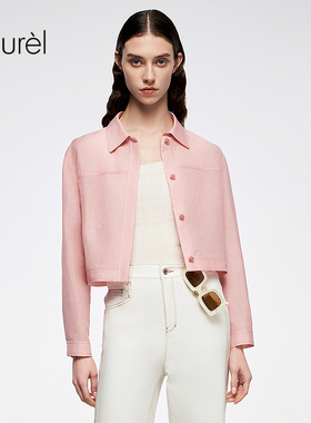 【环保丝麻料】Laurel劳芮新款箱型短款夹克女LWL363W02400