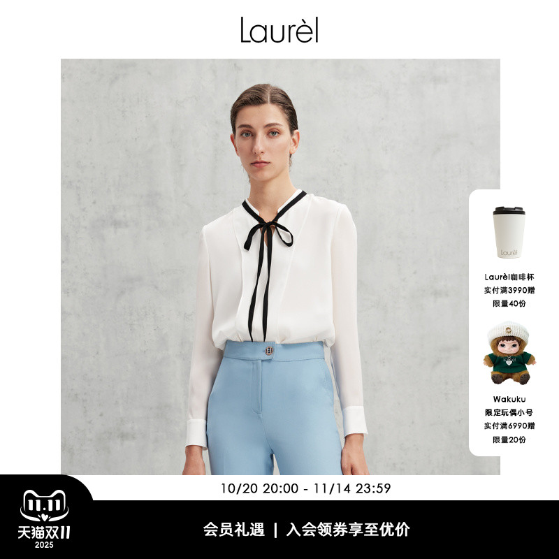 laurl秋冬新款韩版小v领衬衫