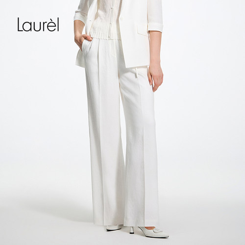 【日本三醋酸】Laurel劳芮26夏新款简艺雾白直筒裤LWL372K06500