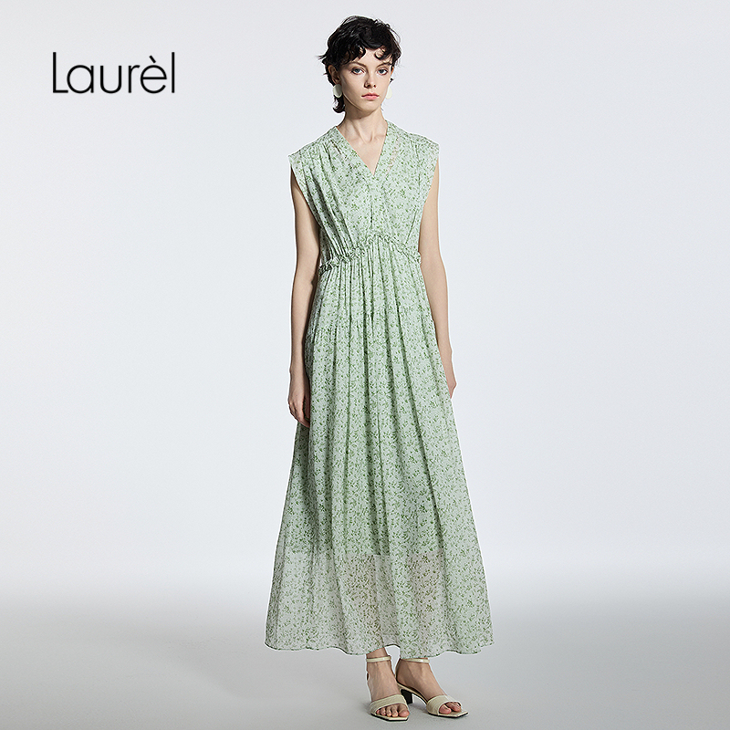 【桑蚕丝】Laurel劳芮25夏新款田园碎花连衣裙女LWD365Y075DX
