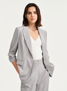 Laurel劳芮新款气质收腰百搭淡人极简西服外套LWD351T02400