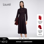 Laurel劳芮新款 巴素兰超细羊毛料 罗马连衣裙LWL364Y04200