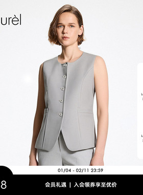 【粘纤】Laurel劳芮26春新款经典圆领无袖西装马甲LWD366B06500