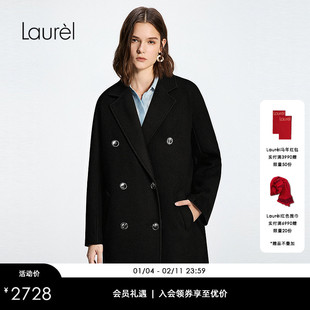 【绵羊毛】Laurel劳芮新款经典双排扣中长款大衣LWD353D03300