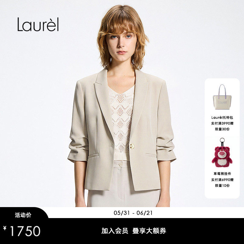 【三醋酯纤维】Laurel劳芮26夏新款七分袖短款西装LWL345T31200
