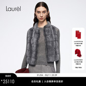 Laurel劳芮新款 丹麦紫貂绒 烟灰色貂绒马甲LWL363S00200