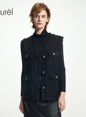 【小香风】Laurel冬新款小香风外套式背心女LWD343B01300