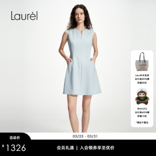 Laurel劳芮新款 淡人航海高腰线收腰合身连衣裙女LWD345Y01100