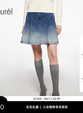 【意大利环保牛仔】Laurel劳芮新款百褶牛仔裙女LWL363Q00800