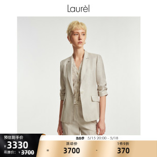 轻浅灰七分袖 Laurel24春夏新款 女LWL352T03000 超细旦丝 西装