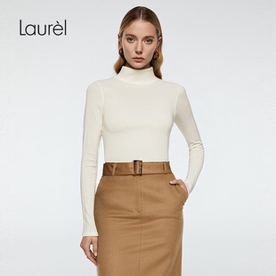 打底针织衫 高领修身 Laurel劳芮新款 LWD356M066DX 绵羊毛