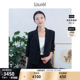 西装 女LWL351T12800 经典 Laurel24春夏新款 短版 五分袖 环保真丝