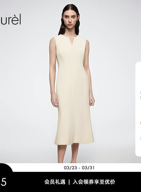 【三醋酯纤维】Laurel劳芮V领无袖鱼尾连衣裙女LWD365Y059DX