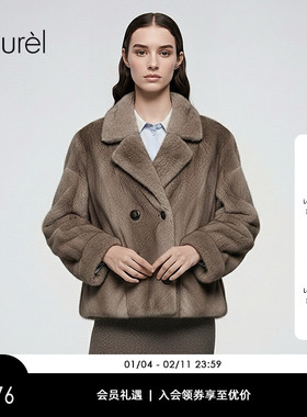 【水貂毛皮】Laurel劳芮新款西装领短款水貂皮草LWD366S01400