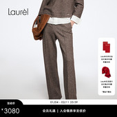 LWL364K03500 Laurel劳芮新款 斜条针织羊毛料 劳伦斯西裤