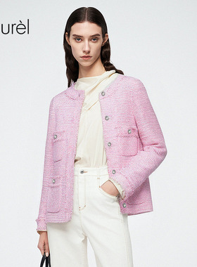 Laurel劳芮新款小香风粗花呢短外套LWD366W00800