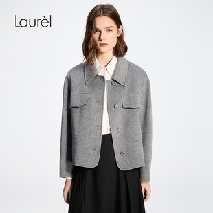 翻领短款 宽松经典 Laurel劳芮新款 大衣LWL355D16000 绵羊毛