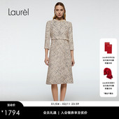 Laurel劳芮新款 小香风花呢圆领连衣裙LWD364Y05100