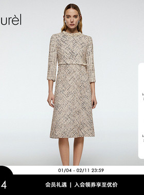 Laurel劳芮新款小香风花呢圆领连衣裙LWD364Y05100