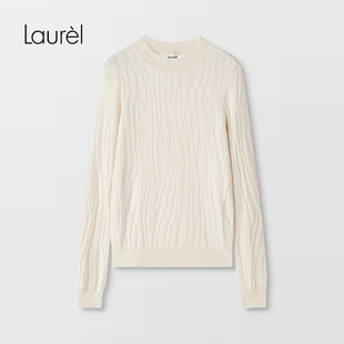 圆领宽松直筒毛衫 经典 Laurel劳芮新款 LWL344M16000 绵羊毛