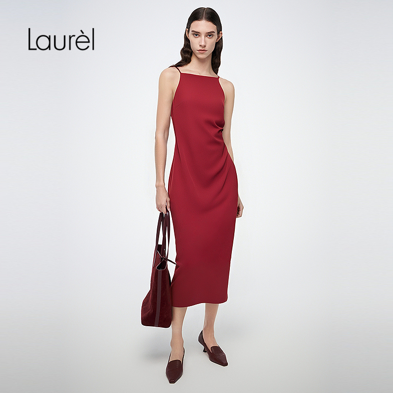 Laurel劳芮25秋新款法式优雅吊带连衣裙LWD363Y03500