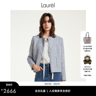 棉花纱箱型miu系航海外套LWL351W00800 Laurel劳芮新款 长绒棉
