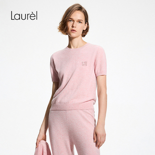 针织衫 朵绒圆领短袖 Laurel劳芮26春新款 LWL371M00700 羊毛羊绒