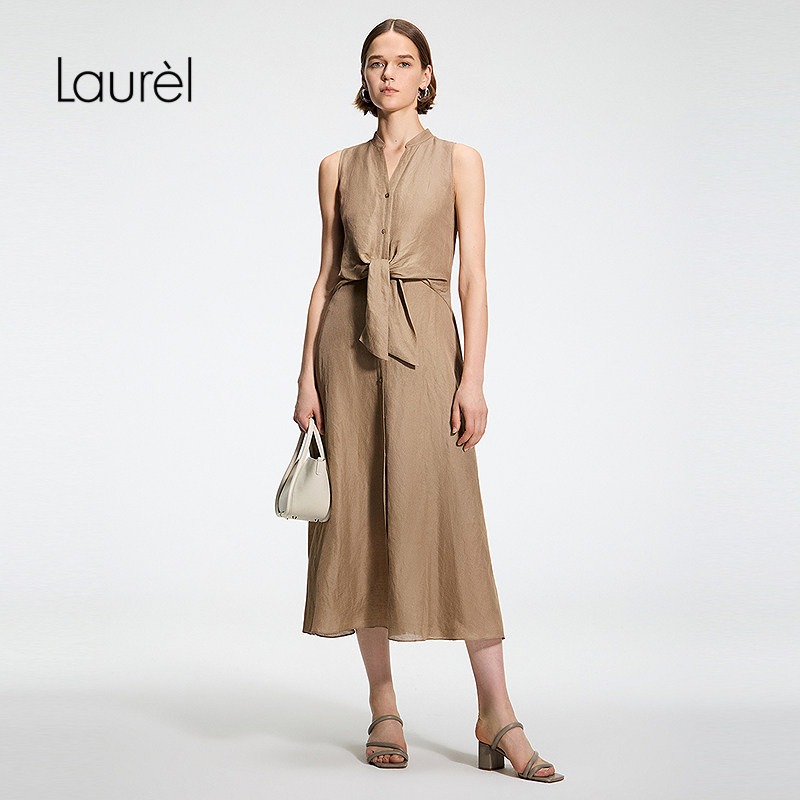 【19MM丝麻乔其】Laurel劳芮26夏新款无袖衬衫连衣裙LWL372Y05600