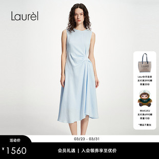 收腰航海无袖 修身 Laurel劳芮新款 连衣裙LWD361Y05800 粘纤