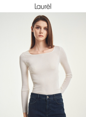 【轻薄绵羊毛】Laurel劳芮秋冬新款修身打底毛衫女LWD346M90400