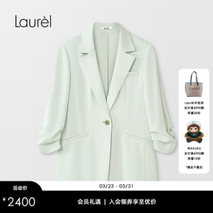 一粒扣西装 七分袖 Laurel劳芮新款 LWD366T06100 醋酯纤维