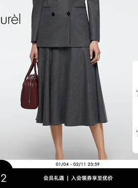 Laurel劳芮新款A字大裙摆半身裙LWD363Q01800