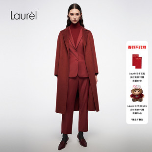 【水波纹山羊绒】Laurel劳芮新款新款系带大衣LWL364D04300
