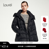 羽绒服女LWL354L03200 收腰中长款 白鹅绒 Laurel劳芮新款