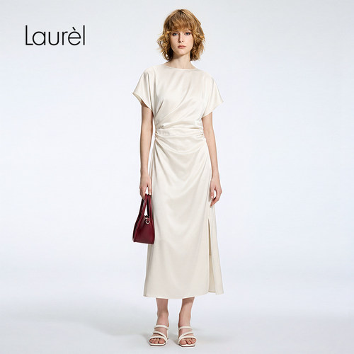 【朱珠同款】Laurel劳芮26夏新款缎面垂感连衣裙LWD375Y04700