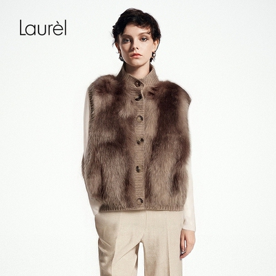【芬兰进口银狐毛】Laurel劳芮新款水貂皮草马甲LWL364R00900