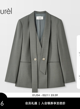 【绵羊毛】Laurel劳芮新款不对称戗驳领西装LWD356T024DX