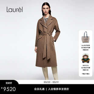 翻领长款 Laurel劳芮新款 大衣LWD371D00100 15.5μm山羊绒