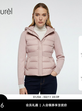 【白鹅绒】Laurel劳芮新款针织拼接排骨羽绒服LWD344L01700