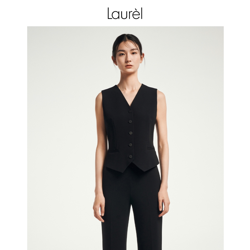 【进口醋酸】明星同款Laurel劳芮新款复古收腰马甲女LWL352B02000