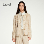 Laurel劳芮新款 羊毛皮 淡人羊羔毛箱型外套女LWL353R01800