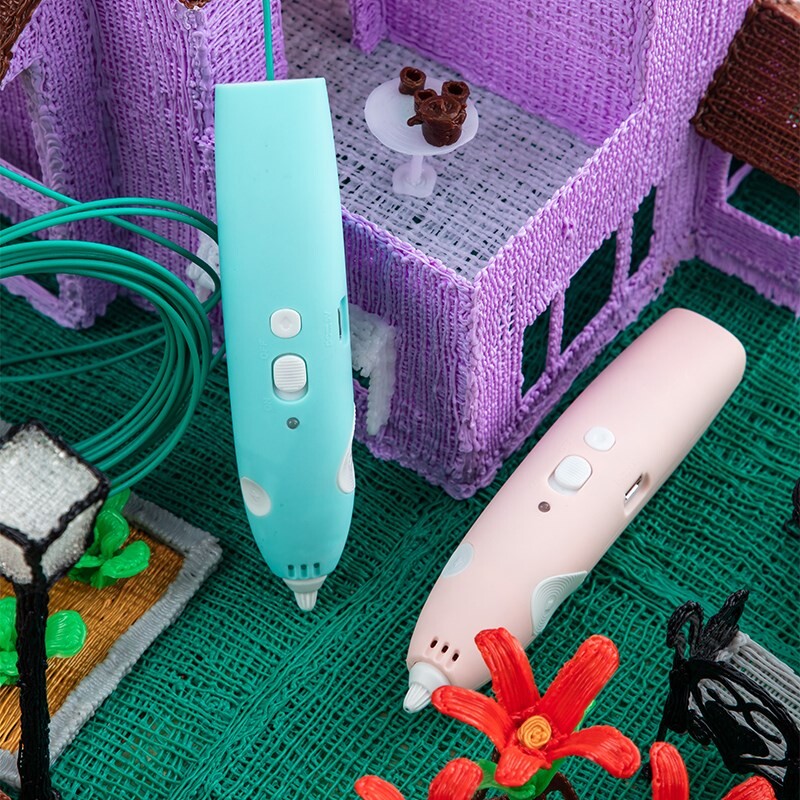 得力儿童3d立体打印笔涂鸦笔充电低温耗材男女学生三d手绘无线diy