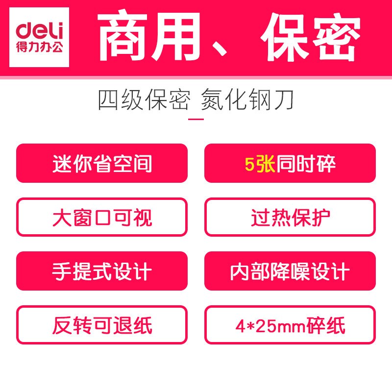 得力碎纸机9939办公家用电动大功率保密纸张文件迷你小型商用粉碎机