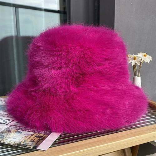 Faux Fur Hat Women's Elegant Autumn and Winter Fur Fisherman