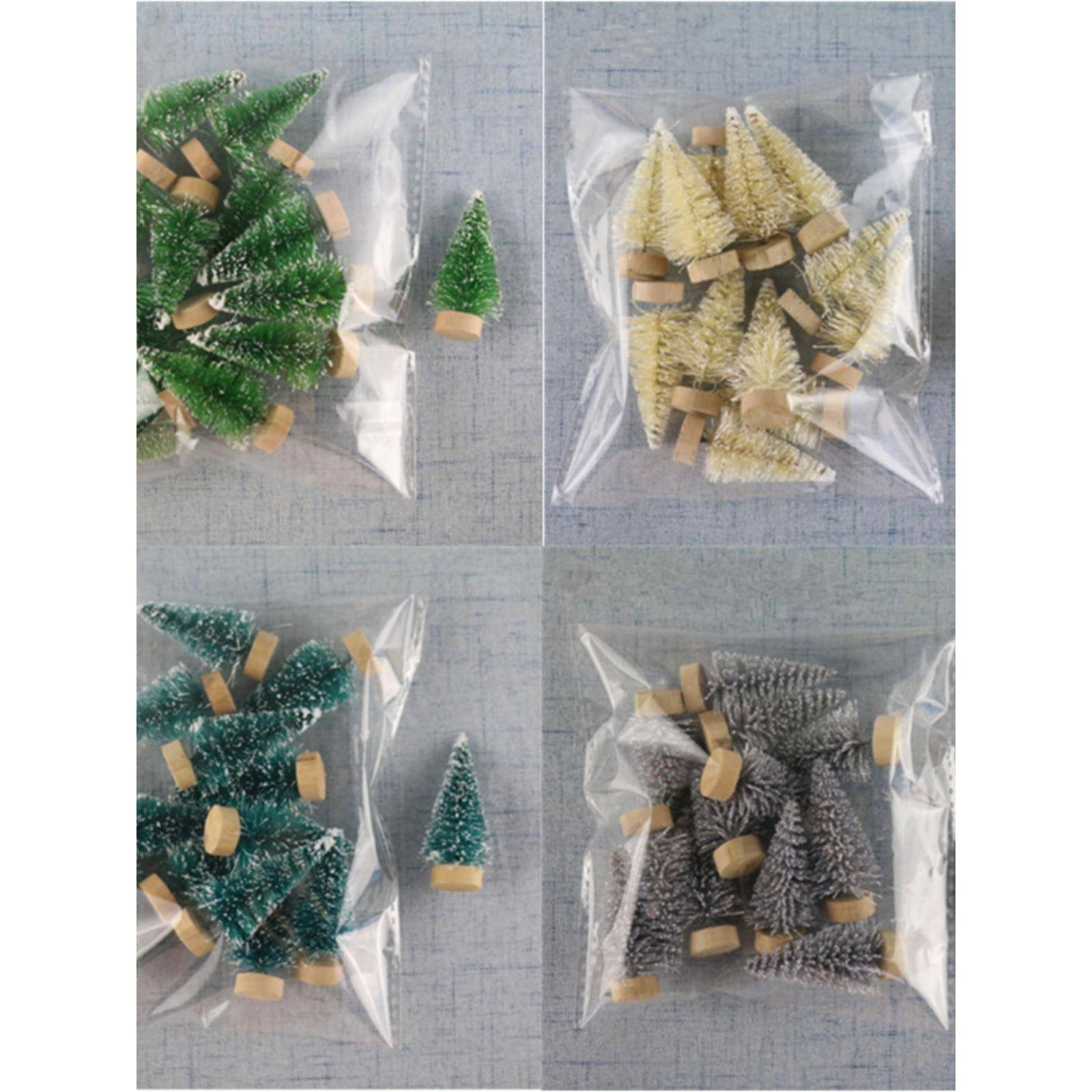 12Pcs Mini Christmas Tree Santa Claus Snow Christmas