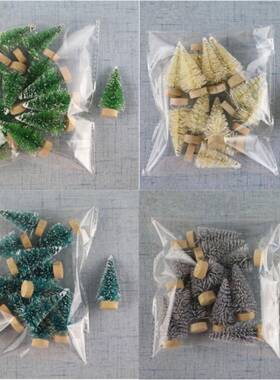 12Pcs Mini Christmas Tree Santa Claus Snow Christmas